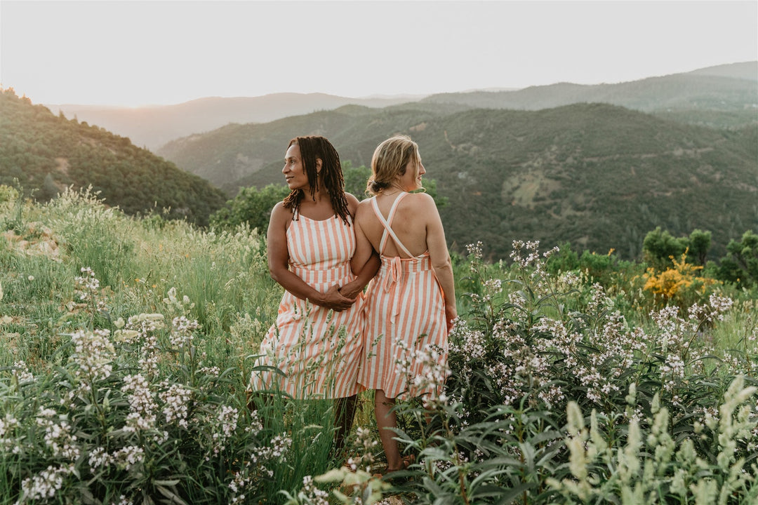 Juniper Dress in Pink Stripe