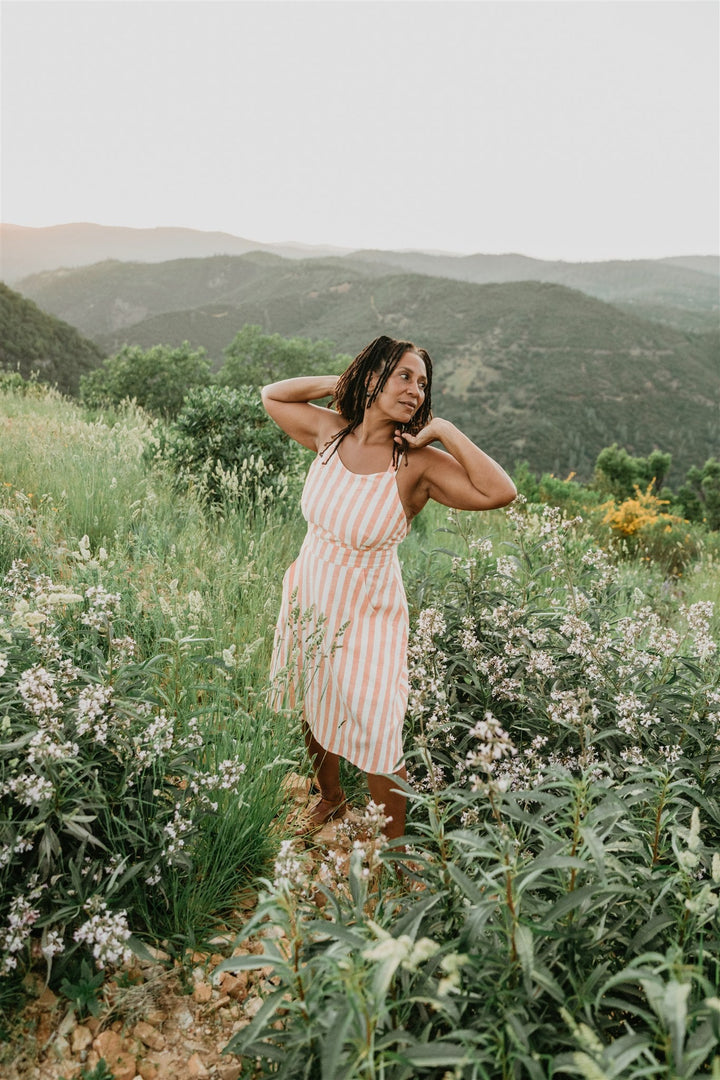 Juniper Dress in Pink Stripe