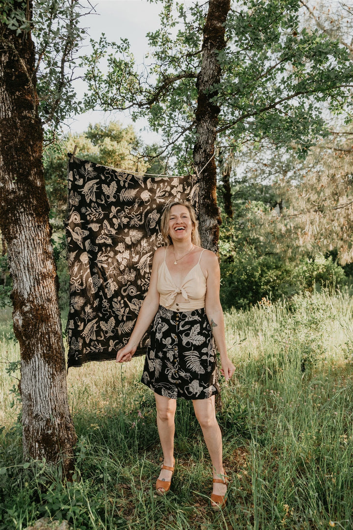 Rah Rah Skirt in Black Woodland Wonder