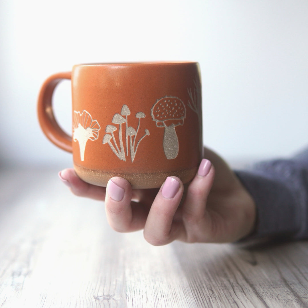 Mushroom Mug, Forest Style Handmade Pottery