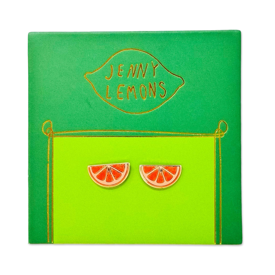 Grapefruit Enamel Earrings