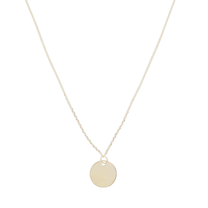 Mini Hanging Sun Disc Necklace, 14k Gold