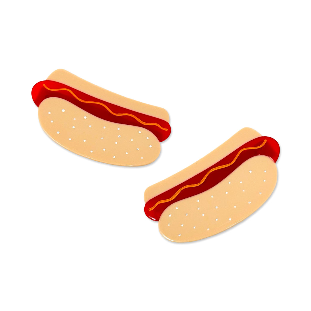 Hot Dog Alligator Hair Clip Set