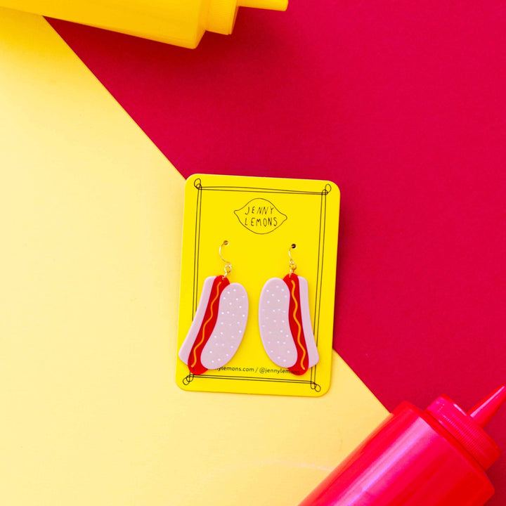 Hot Dog Acetate Earrings