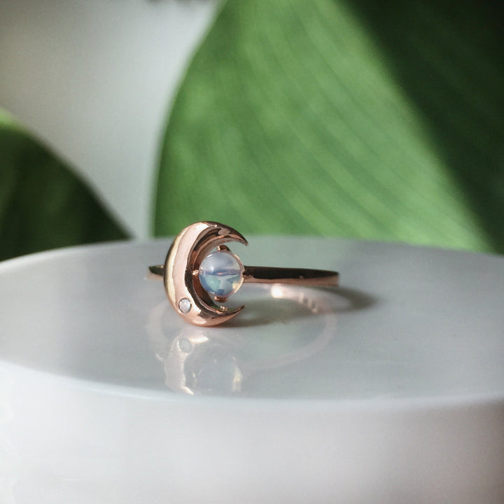 The Moonstone Crescent Ring