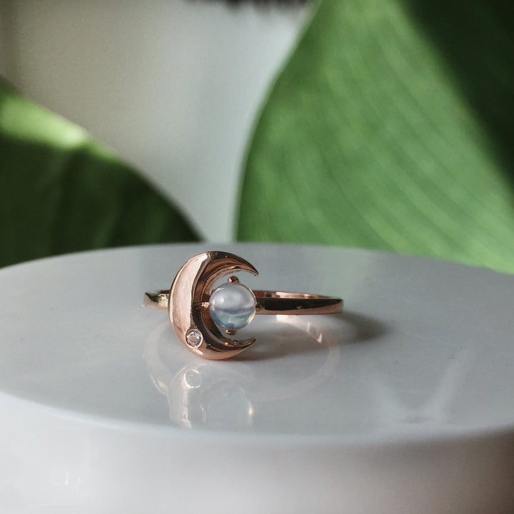 The Moonstone Crescent Ring