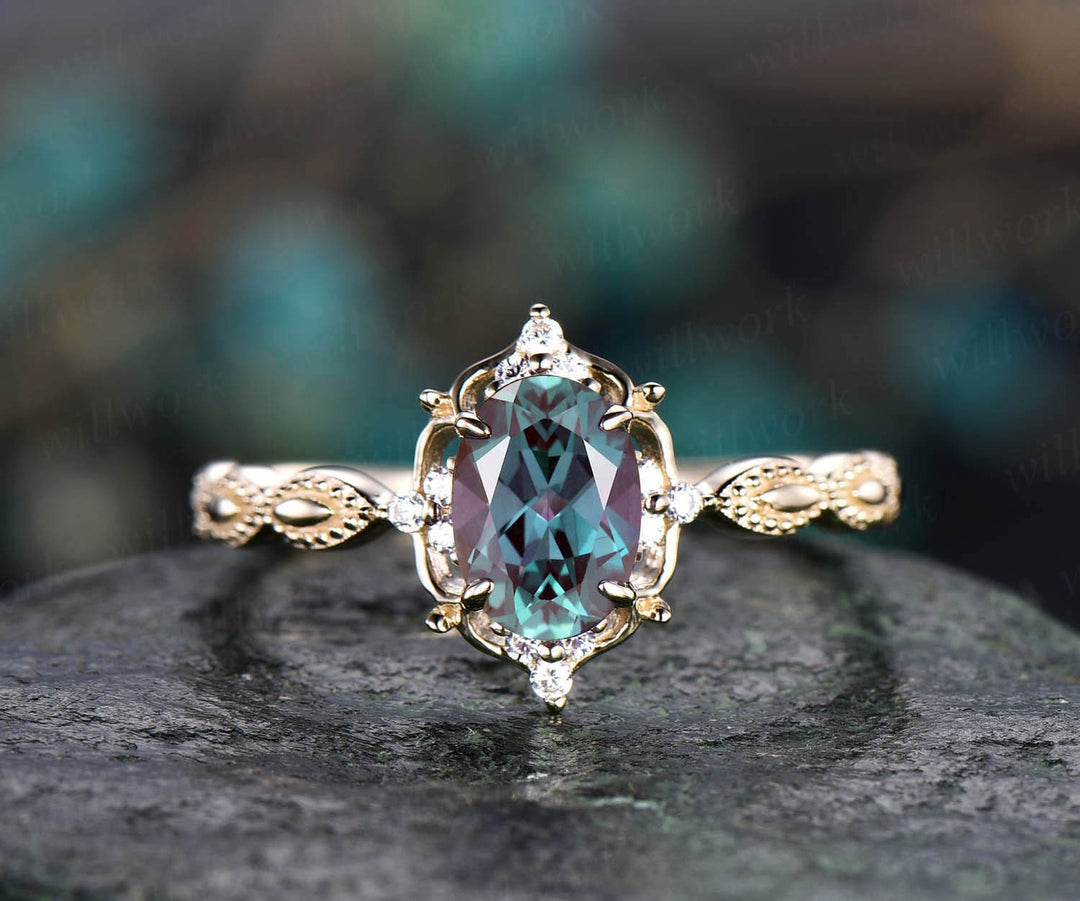 Alexandrite engagement ring