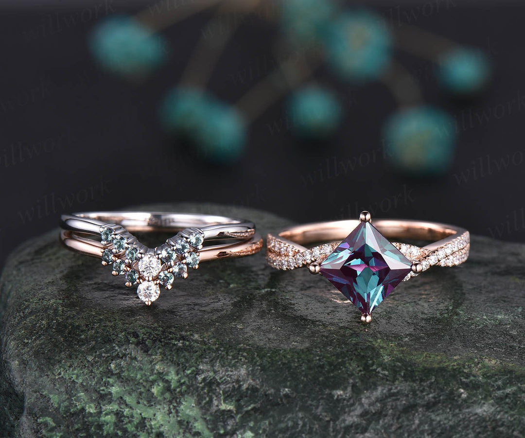 Alexandrite bridal set