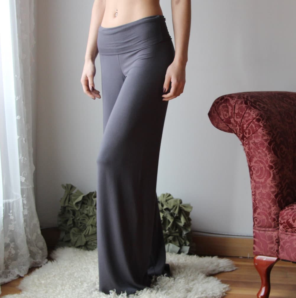 bamboo foldover lounge pants with a wide legs