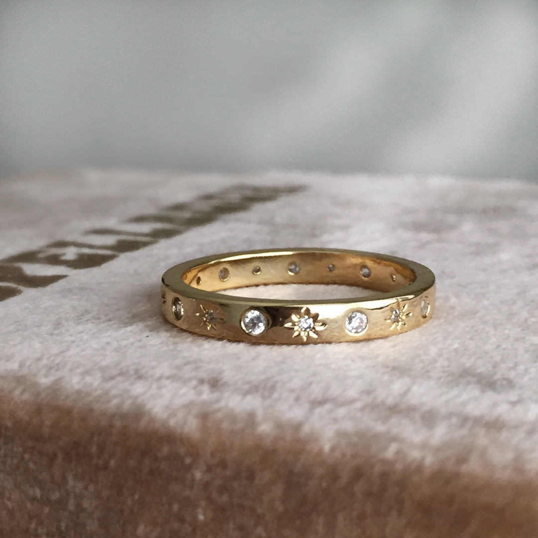 The Moon and Stars Stacking Ring