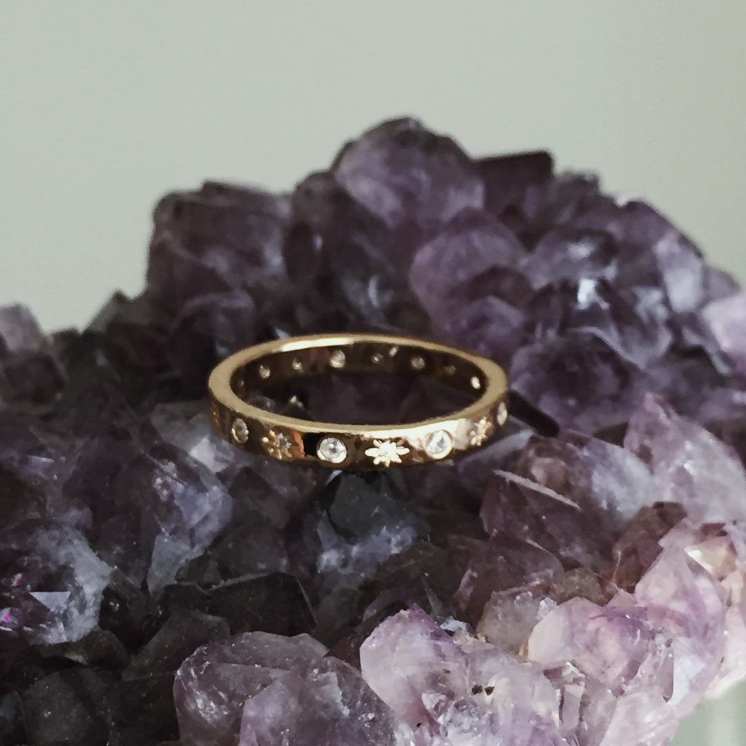 The Moon and Stars Stacking Ring