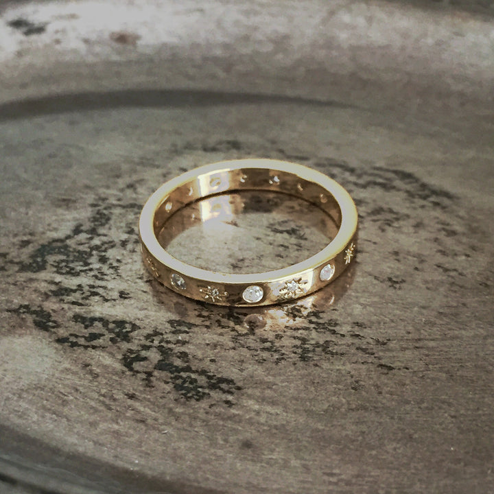 The Moon and Stars Stacking Ring