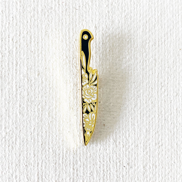 Floral Knife Pin (Black/Gold Variant)