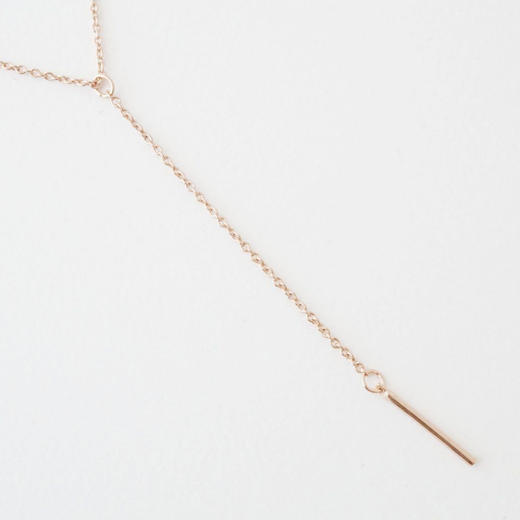 Whisper Thin Lariat Bar Necklace