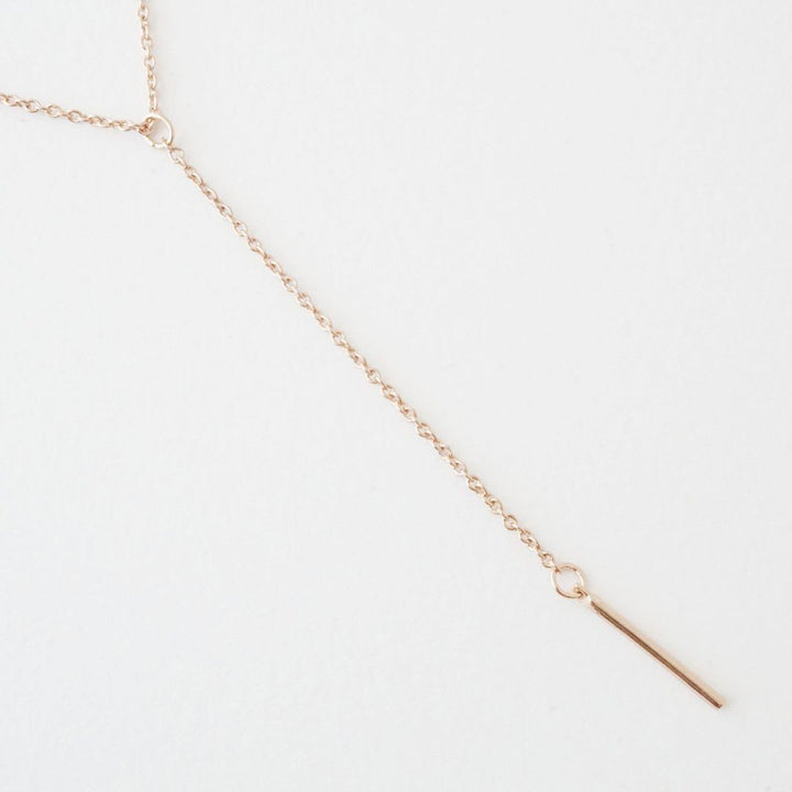 Whisper Thin Lariat Bar Necklace