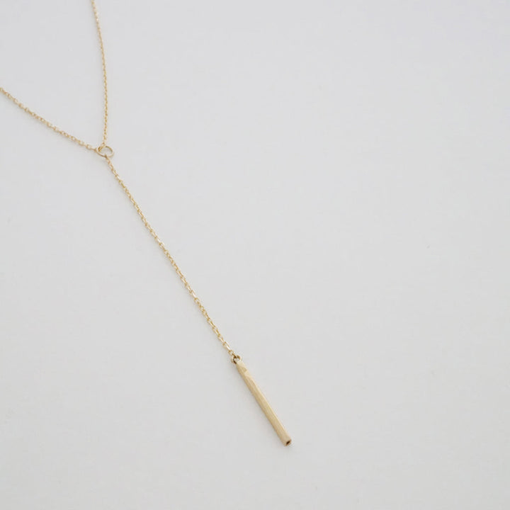 Whisper Thin Lariat Bar Necklace, 14k Gold