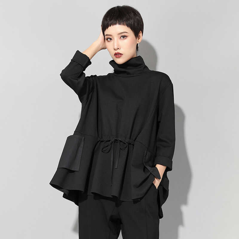 Tsyua Drawstring Turtleneck Sweatshirt