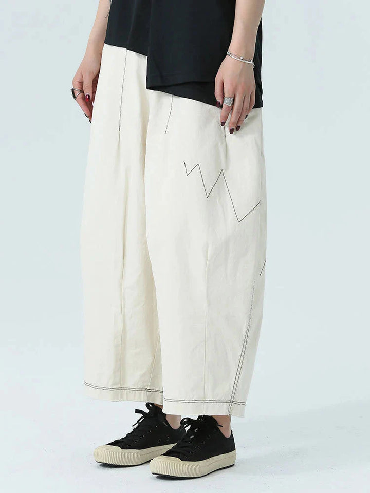 Bolohus Topstitched Wide Leg Pants