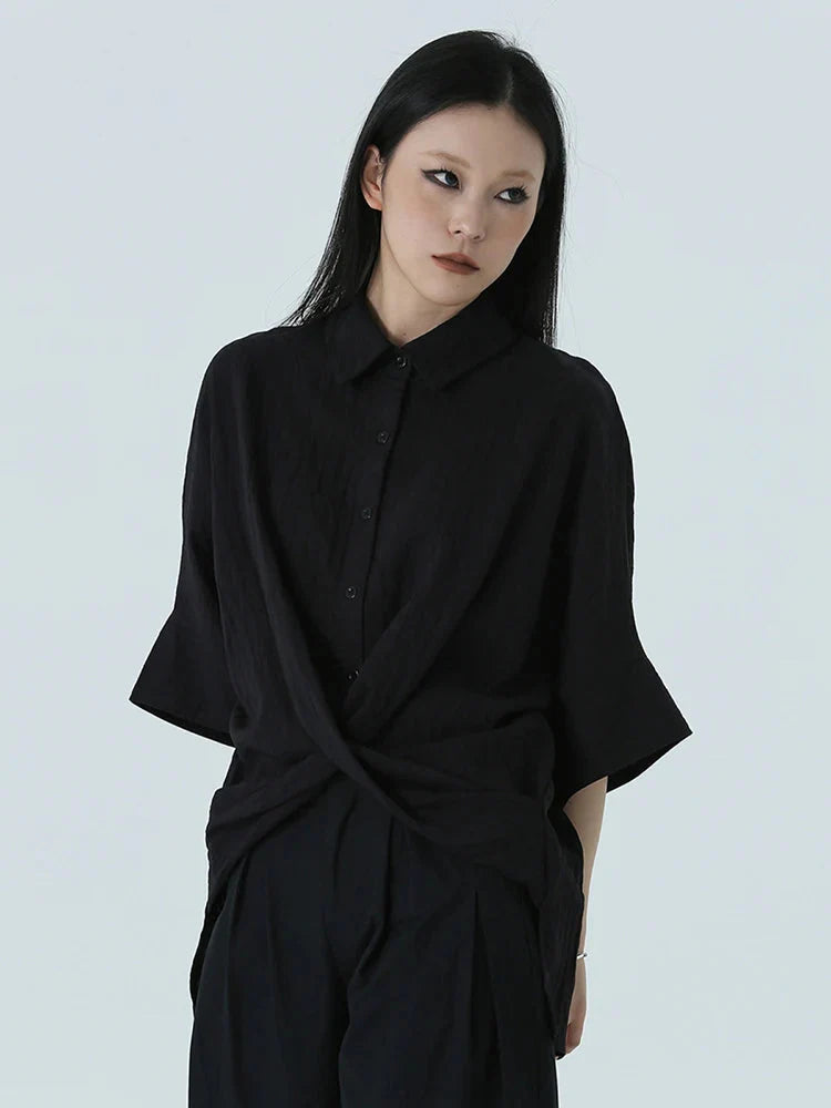 Marga Short Sleeve Blouse - Black