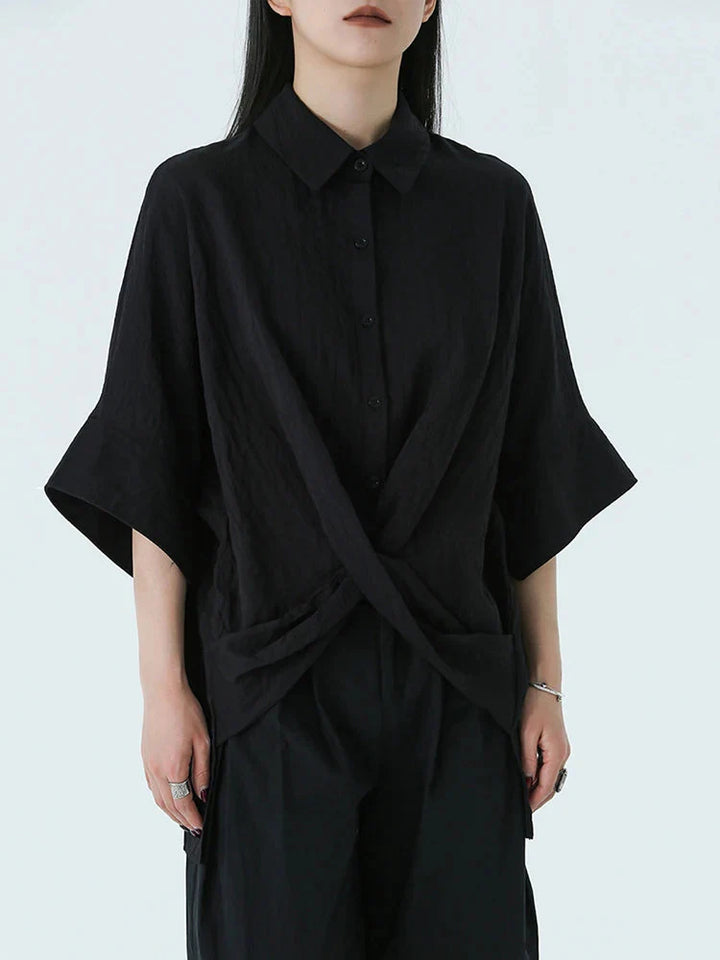 Marga Short Sleeve Blouse - Black