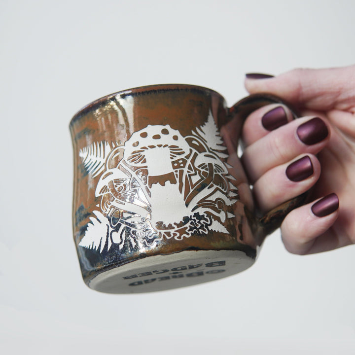 Mushroom + Ferns Mug - Hearth Collection Handmade Pottery