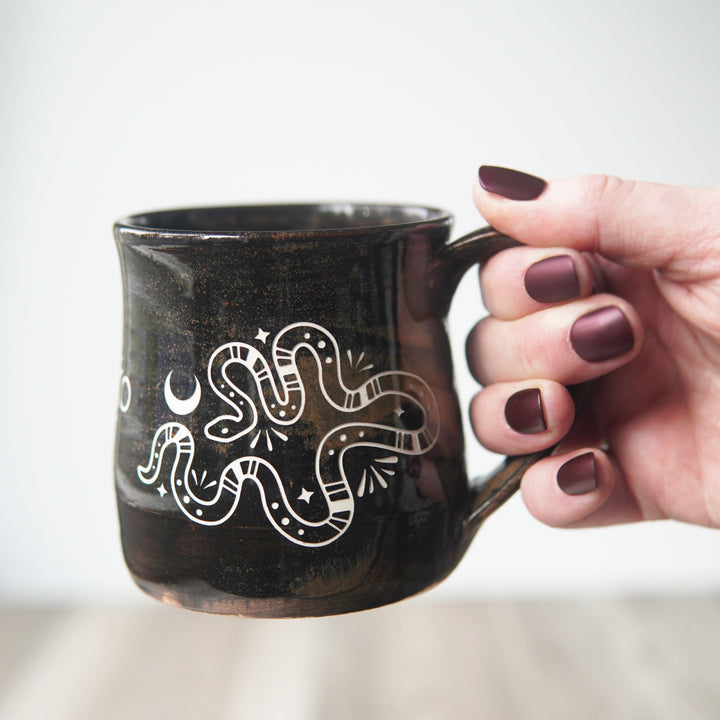 Snake + Moon Mug - Hearth Collection Handmade Pottery