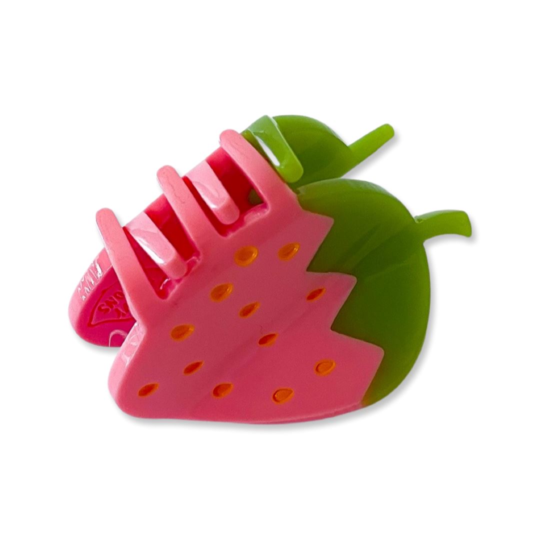 Mini Pink Strawberry Hair Claw Clip