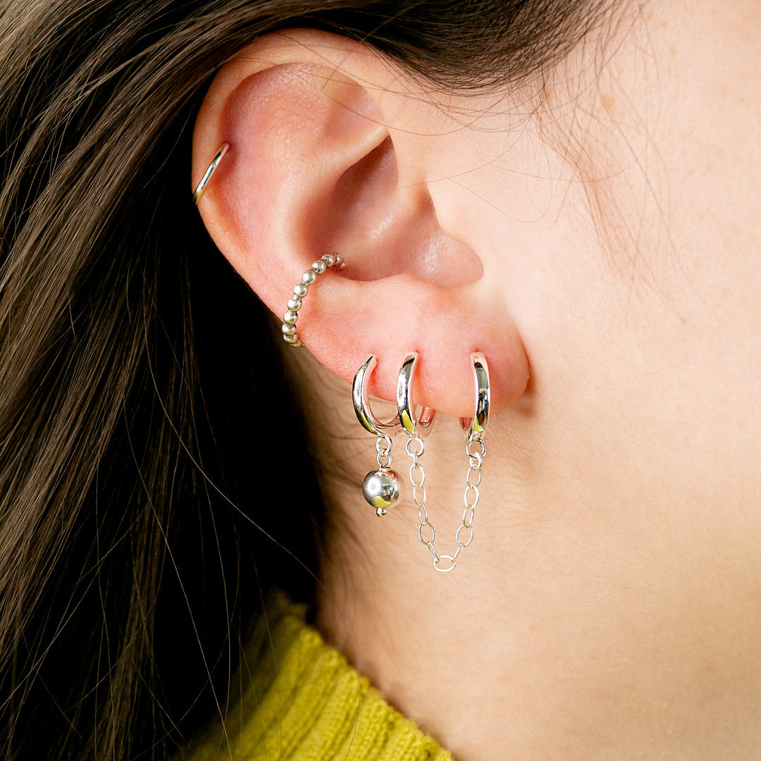 Draped Locking Huggie Earring