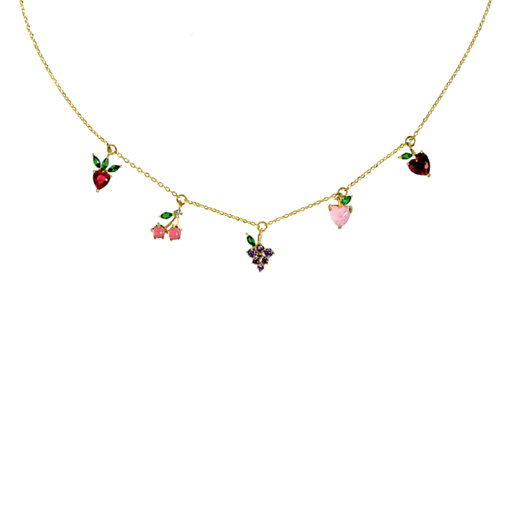 Multi Fruit Charm Necklace