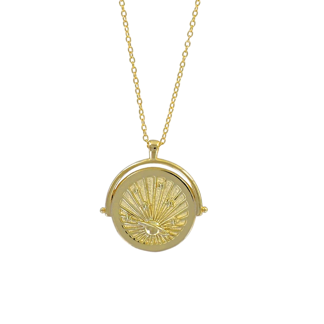 Saturn Coin Necklace