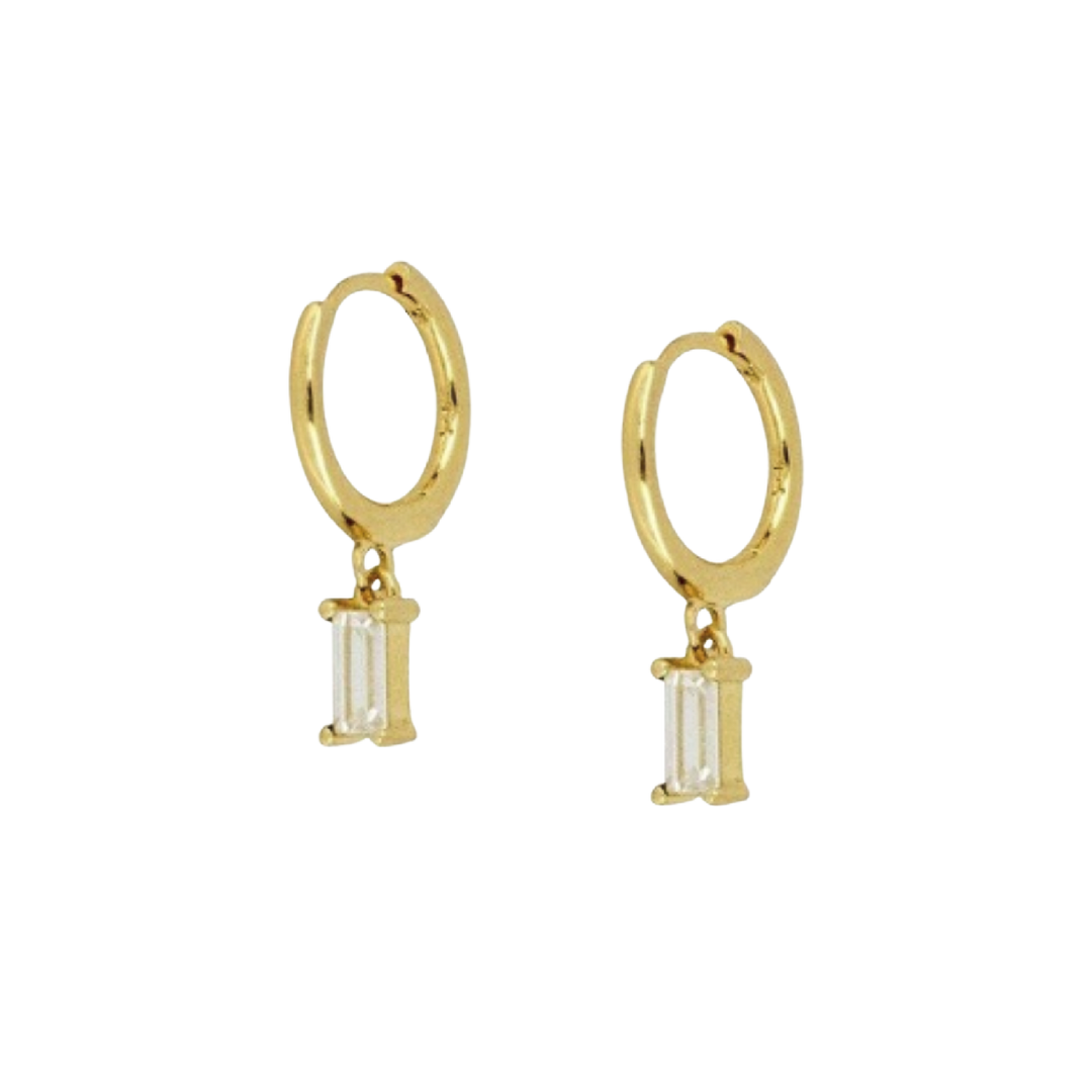 Gemma Green Huggie Earrings