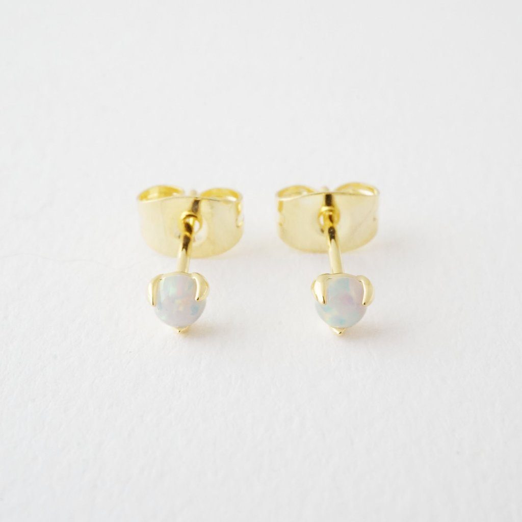 Opal Orb Solitaire Studs