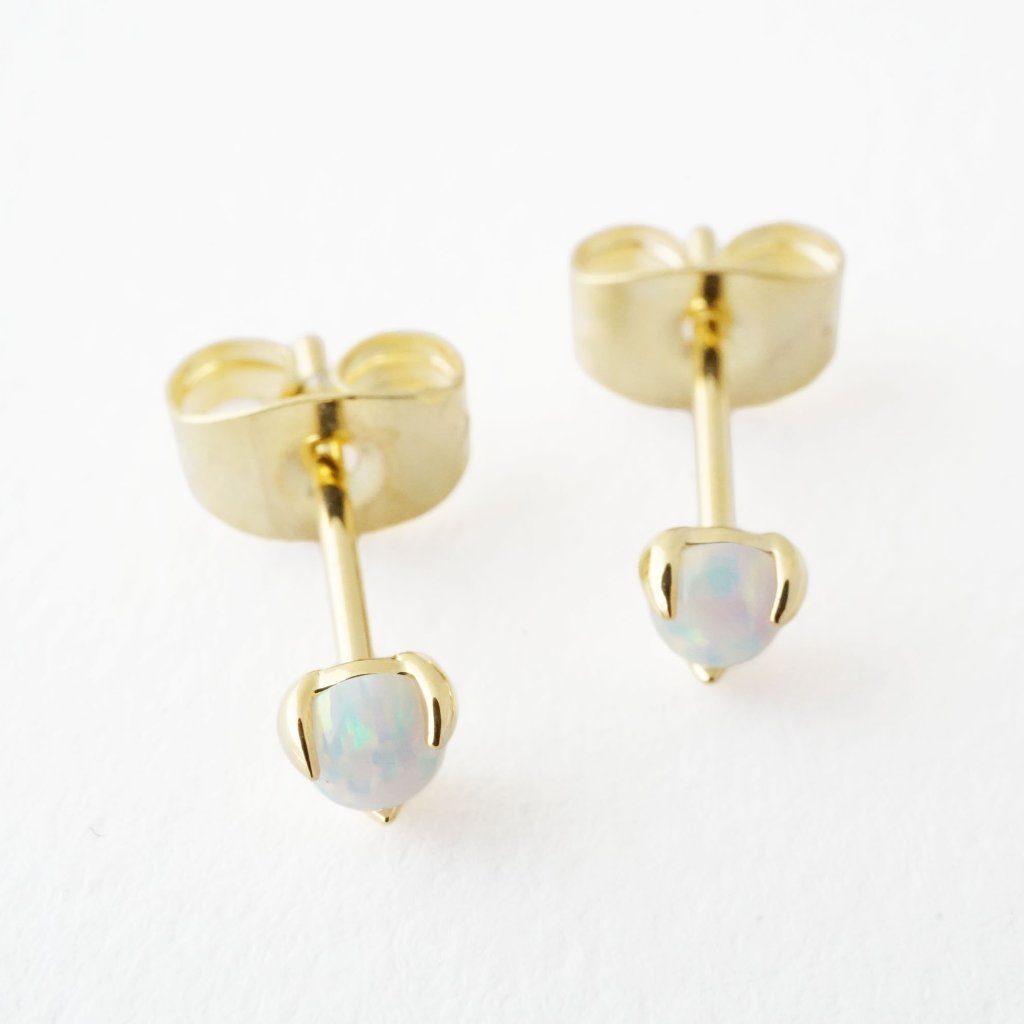 Opal Orb Solitaire Studs