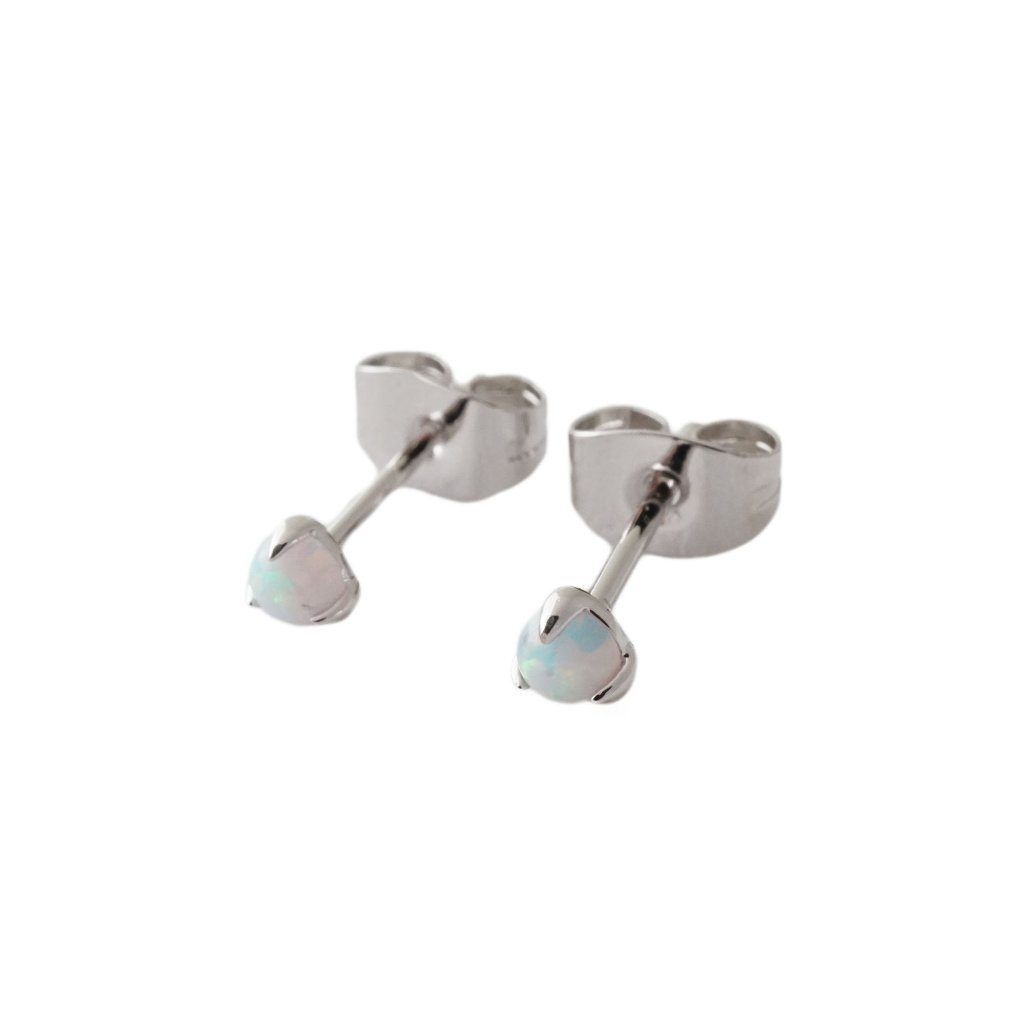 Opal Orb Solitaire Studs