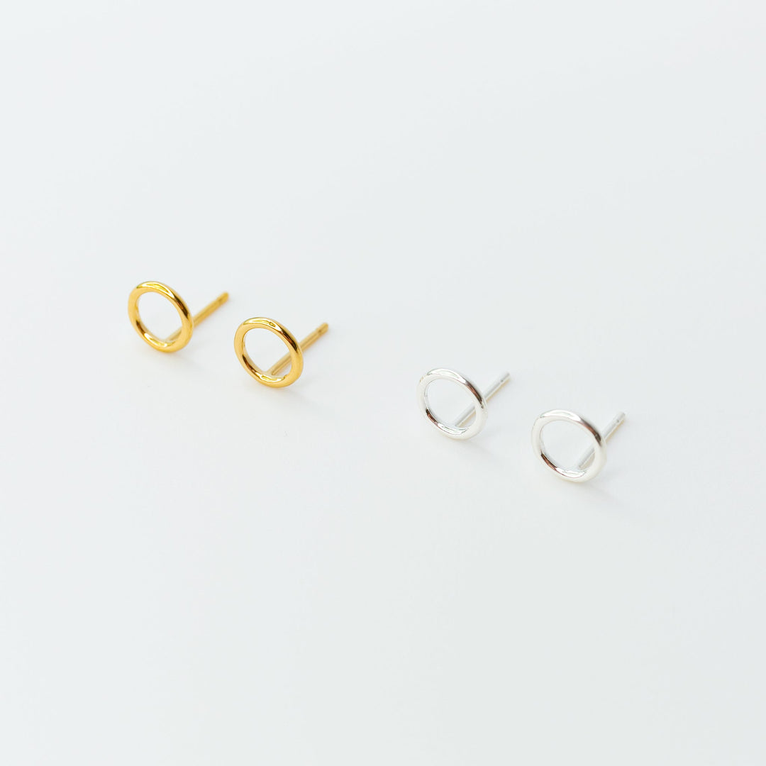 Shiny Open Circle Studs