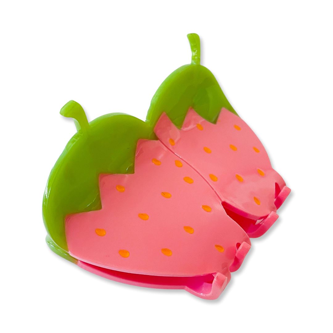 Large Pink Strawberry Hair Claw Clip