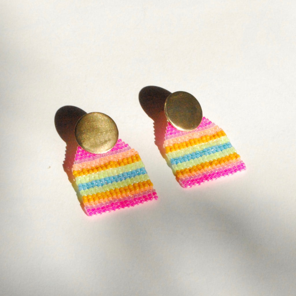 Mini Stripes Beaded Earrings (3 colorways)