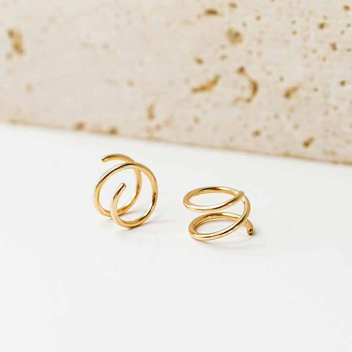 Tiny Twist Double Huggie Earrings