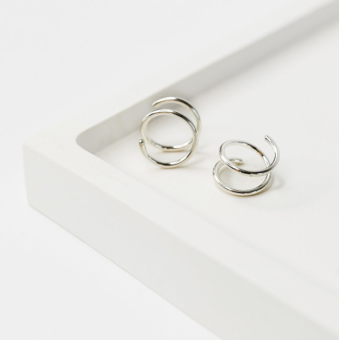 Tiny Twist Double Huggie Earrings