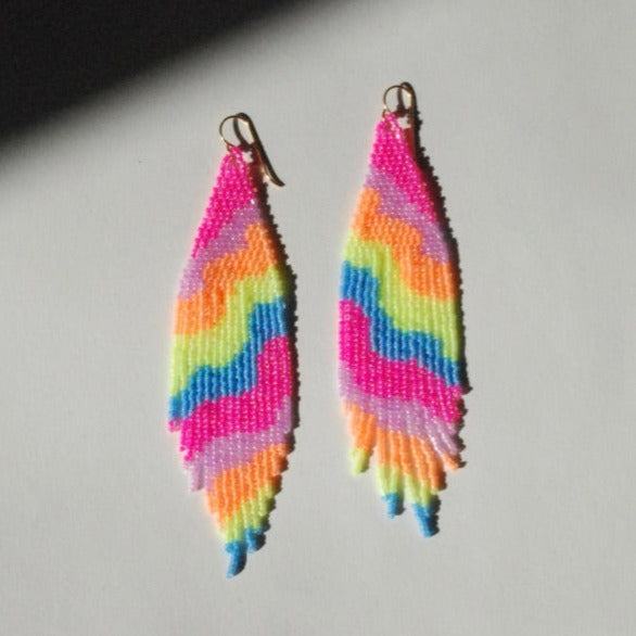 Wavy Beaded Earrings (3 colorways)