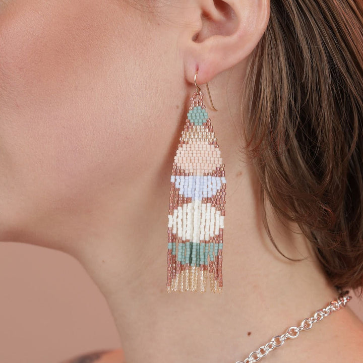 Stacked Shapes Beaded Earrings (3 colorways)