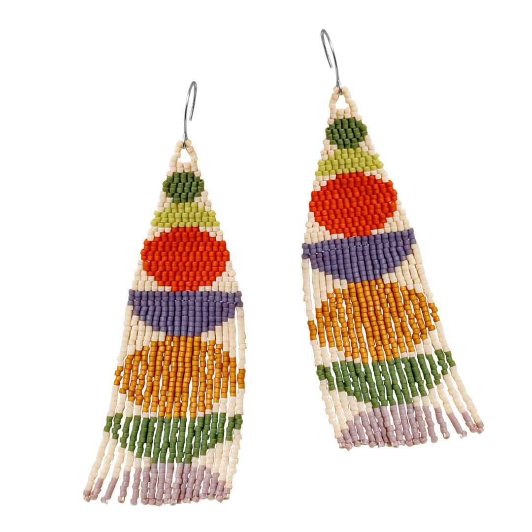 Stacked Shapes Beaded Earrings (3 colorways)