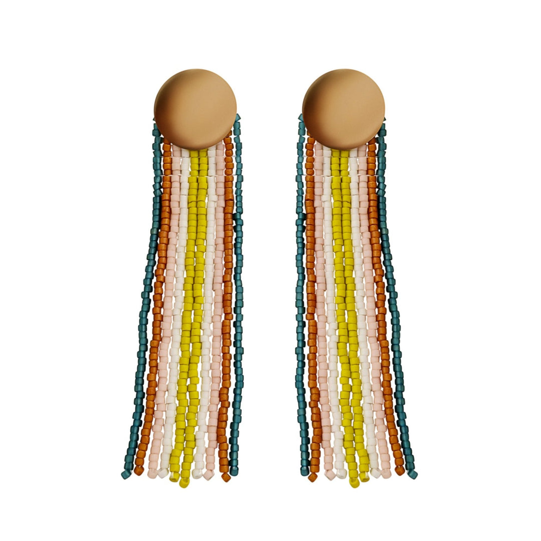 Groovy Stripes Beaded Earrings (2 sizes)