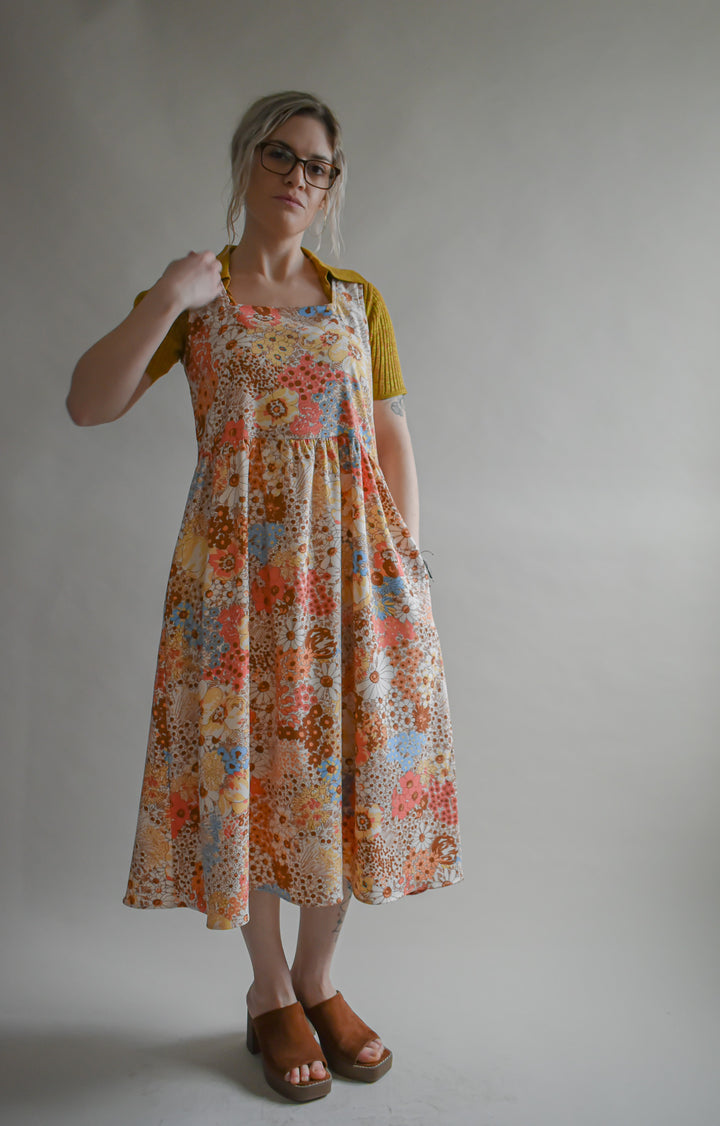 Gwendolyn Dress in 70s Saffron Floral