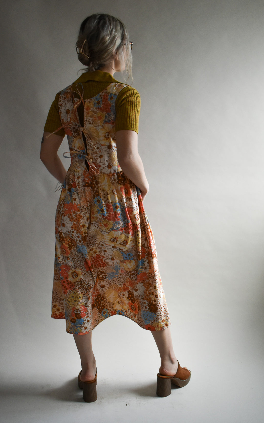 Gwendolyn Dress in 70s Saffron Floral