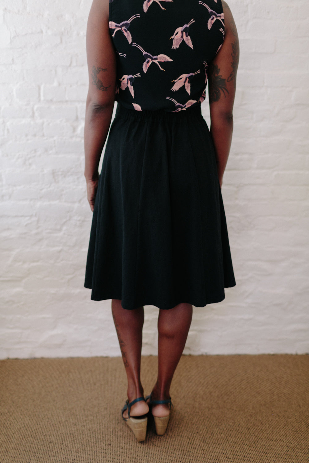 Bae Skirt in Black Linen