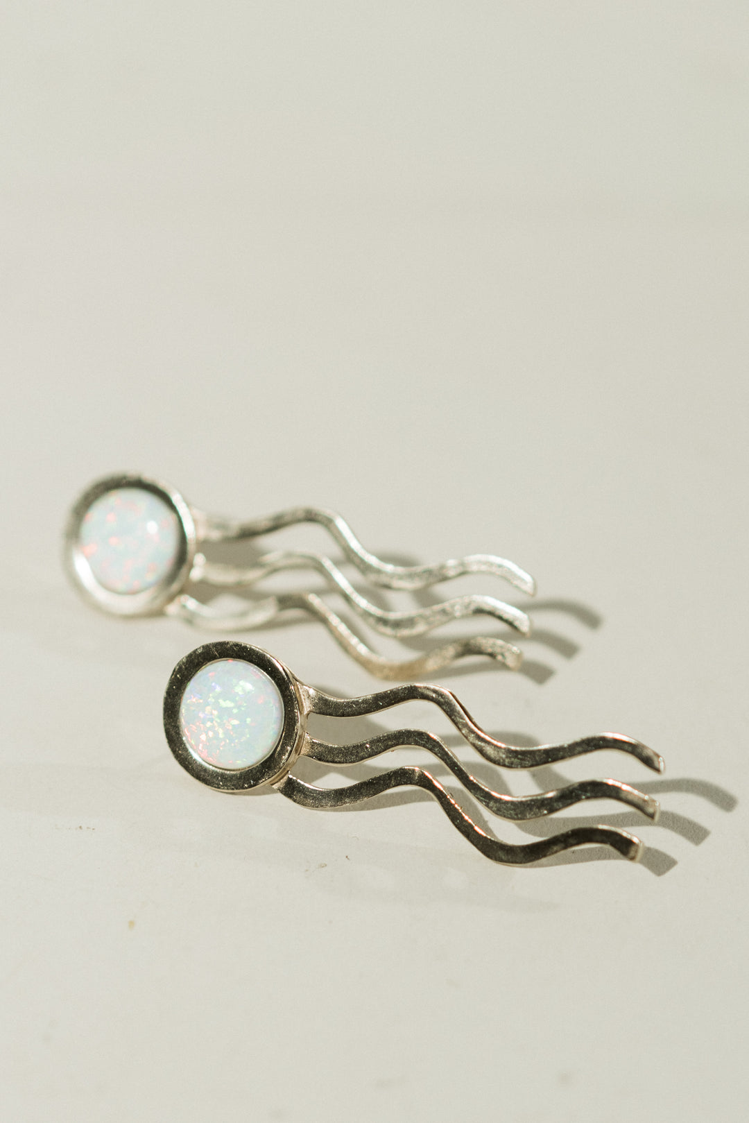 Wiggle Statement Earrings with Opal