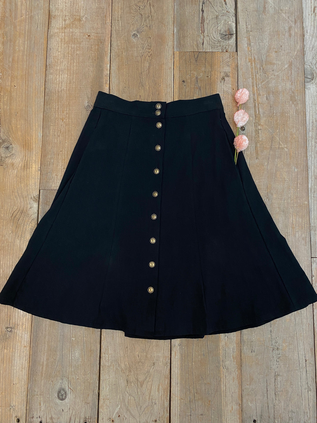 Bae Skirt in Black Linen