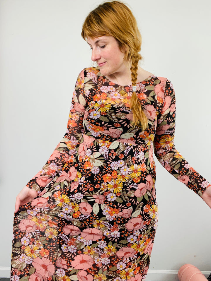 Megumi Dress in Midnight Moon Floral