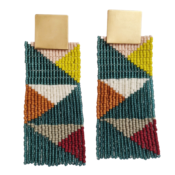 Kaleidoscope Beaded Earrings (2 sizes)